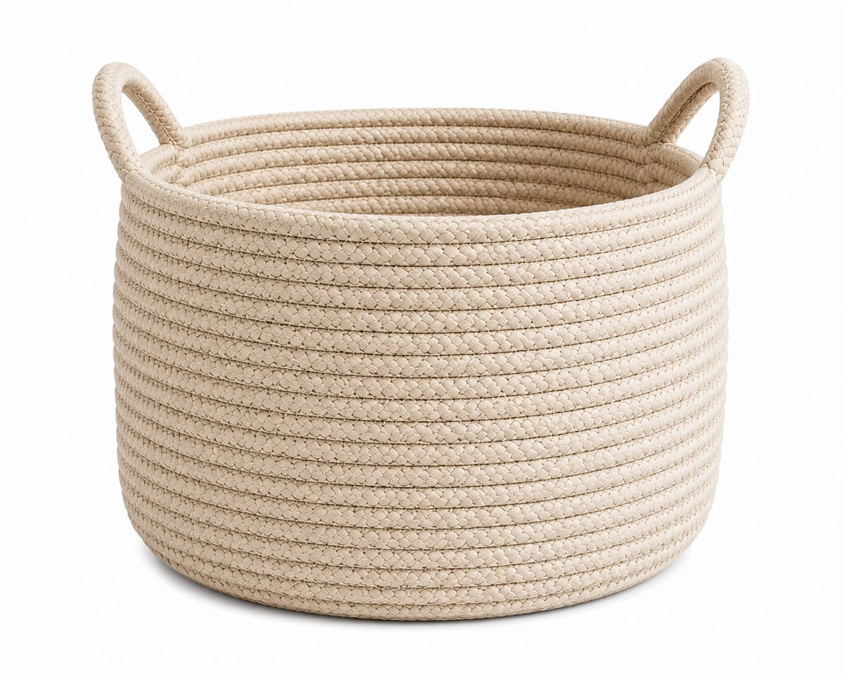 Seshades Round Coiled Rope Storage Basket