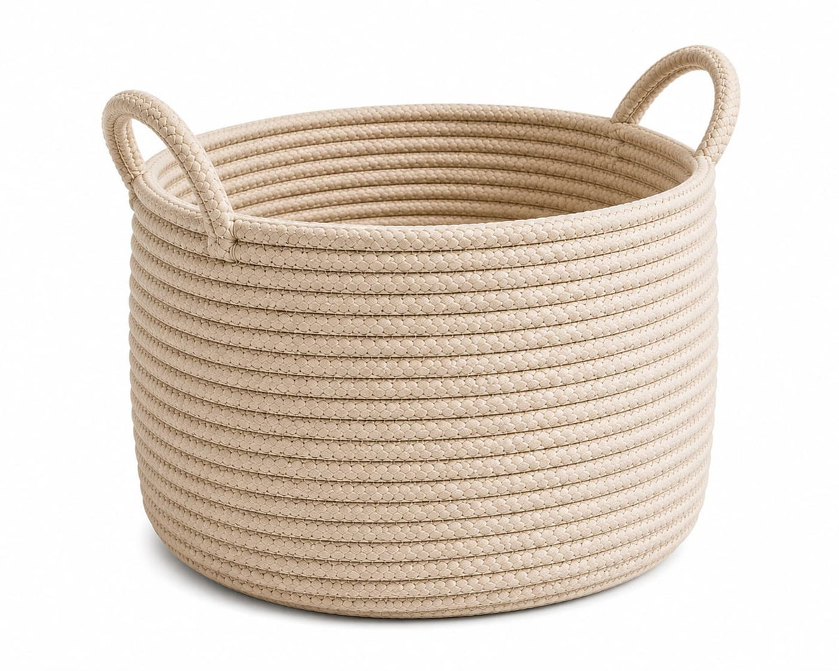 Seshades Round Coiled Rope Storage Basket