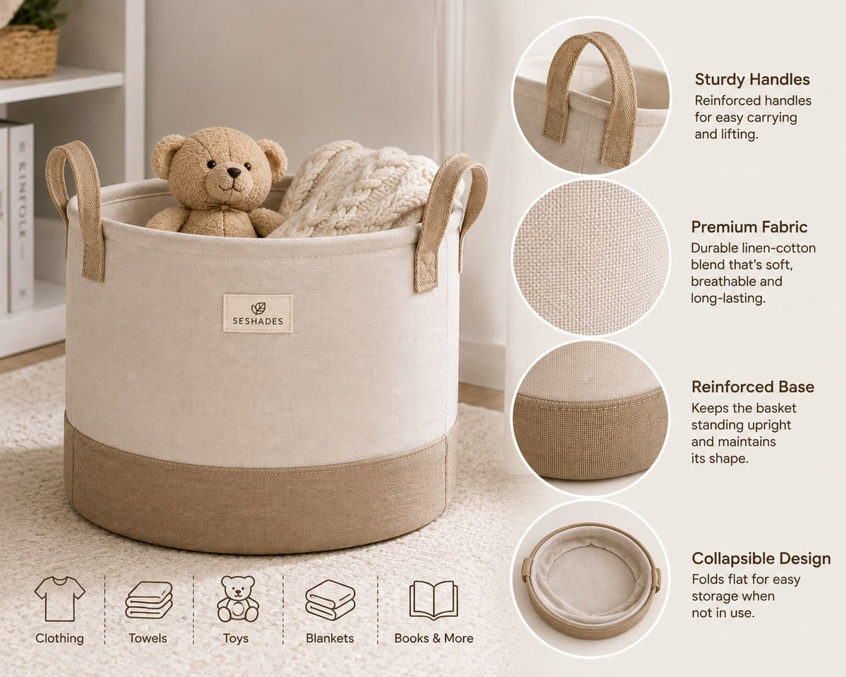 Seshades Soft Fabric Storage Basket